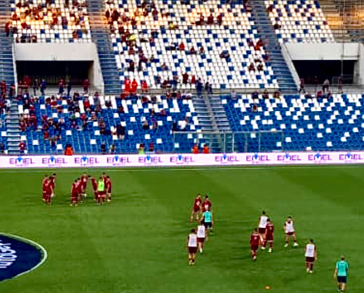 stadio mapei con giocatori della Reggiana in campo
